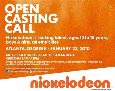Nickelodeon casting calls